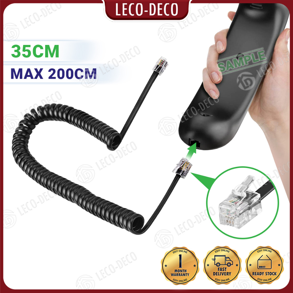 【NEW】 RJ9 4P4C TELEPHONE SPRING CORD Cable Curly Spiral Extension Fixed ...