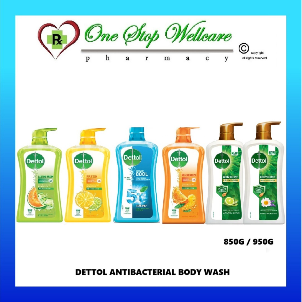 Dettol Antibacterial Body Wash Re Energize Fresh Cool Lasting Fresh Activ Botany 850g 9669