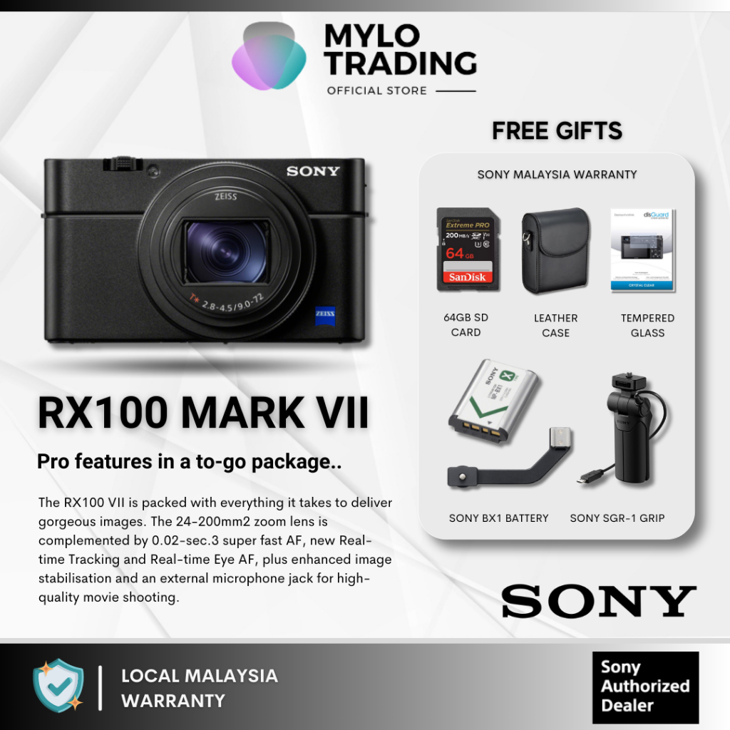 Sony Cyber-shot DSC-RX100 VII Digital Camera with Shooting Grip Kit