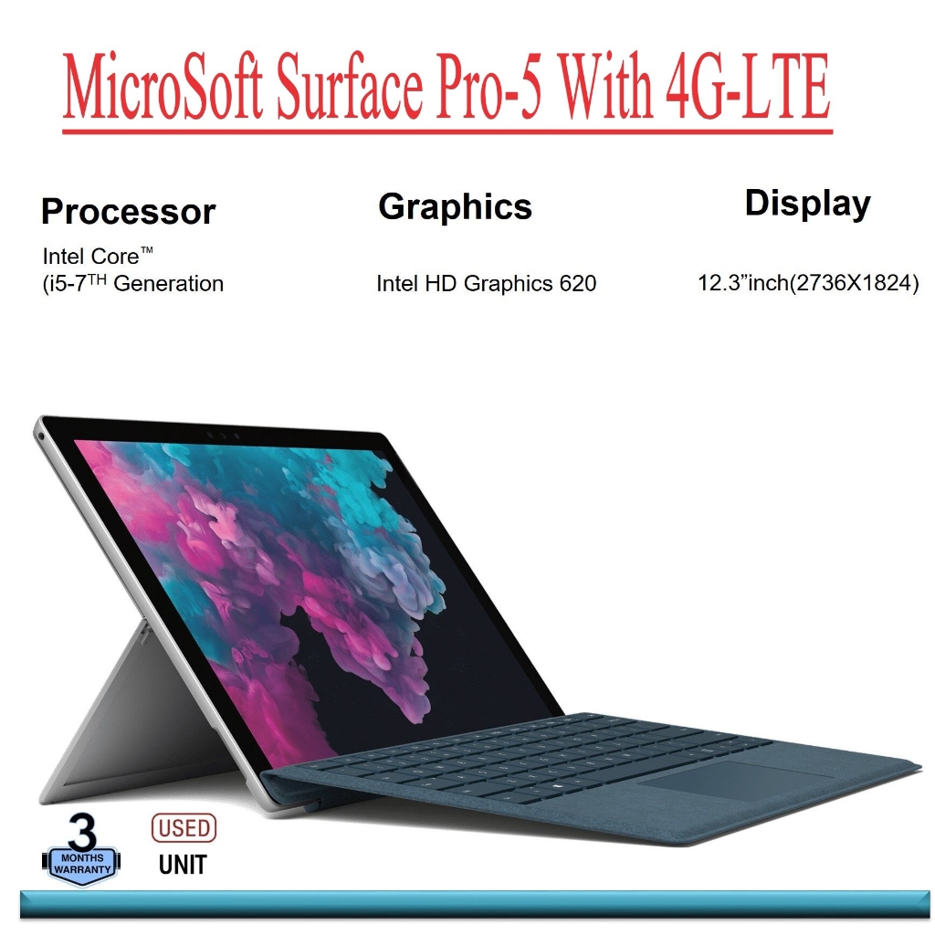 Buy Microsoft Surface Pro 5 i5 7300u 2.60Ghz 8GB RAM 256GB SSD 12 Win 10 +  Keyboard | ACT