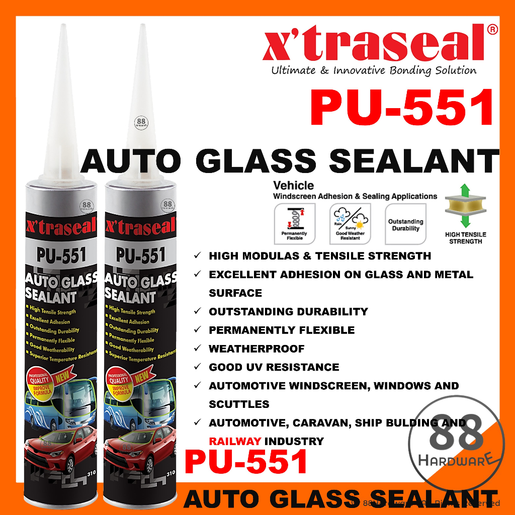 【READY STOCK】xtraseal PU551 PU551 car silicone / gam cermin kereta
