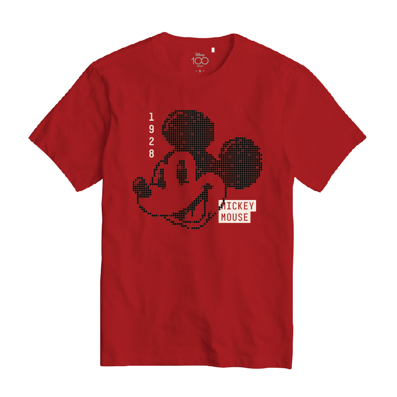 Disney Classic Mickey Mouse Men Graphic Round Neck Short Sleeve