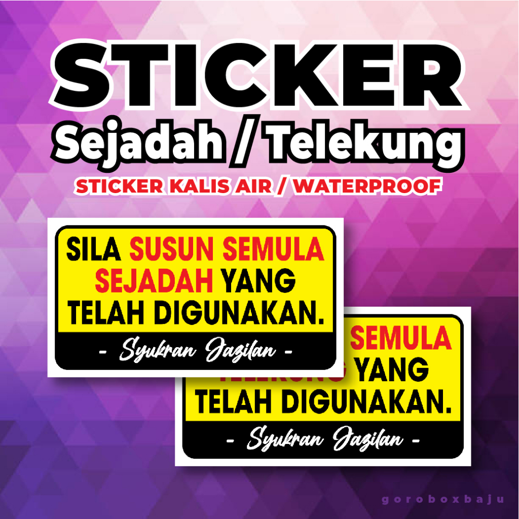 💜 Sticker Susun Semula Sejadah / Telekung Surau Masjid 💜 | Shopee Malaysia