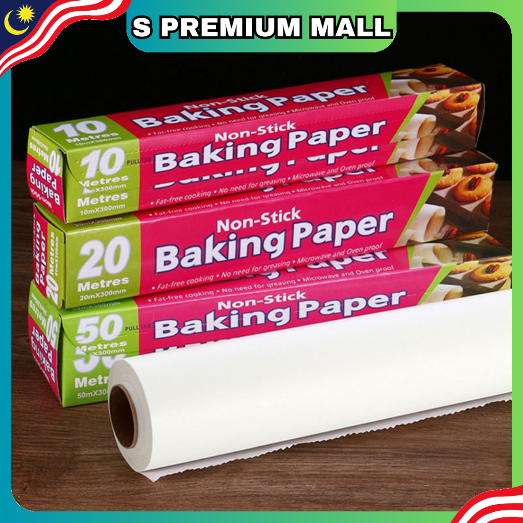 SPM Non Stick Baking Paper Sheets With Cutter 5M 10M 20M 50M Microwave ...