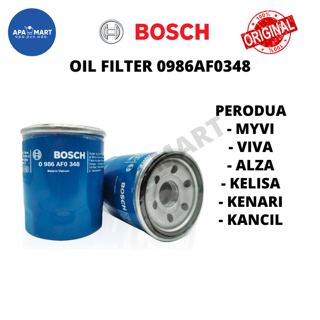 Genuine Bosch Oil Filter 0986AF0348 For Perodua Myvi Viva Alza