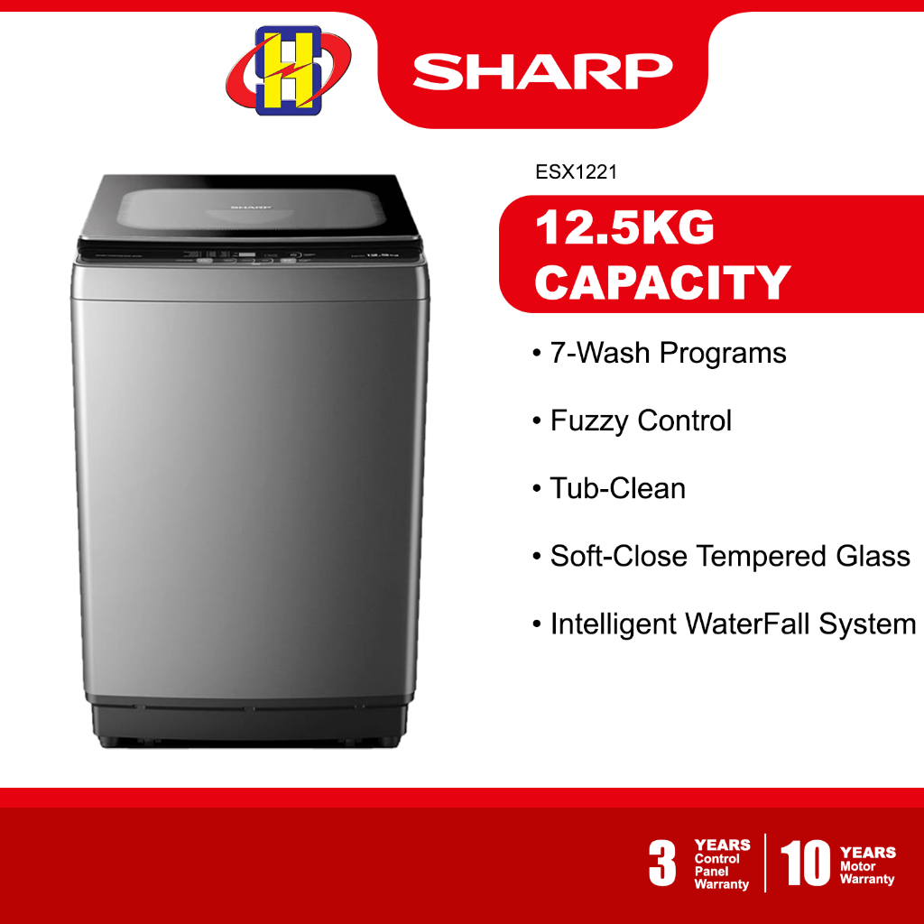 Sharp Washing Machine (12.5KG / 15.5KG / 20.0KG) Fuzzy Control Fully Auto Top Load Washer ESX1221 / ESX1521 / ESX2021