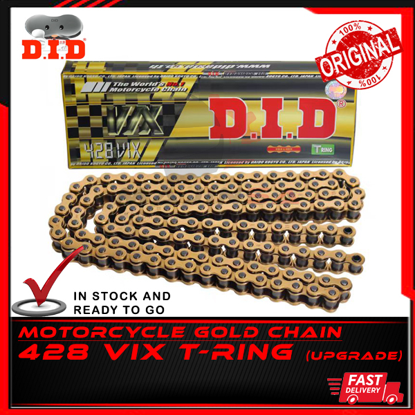 RANTAI MOTOR DID 428 VIX ORING GOLD GREEN T-RING CHAIN DID MOTORCYCLE ...