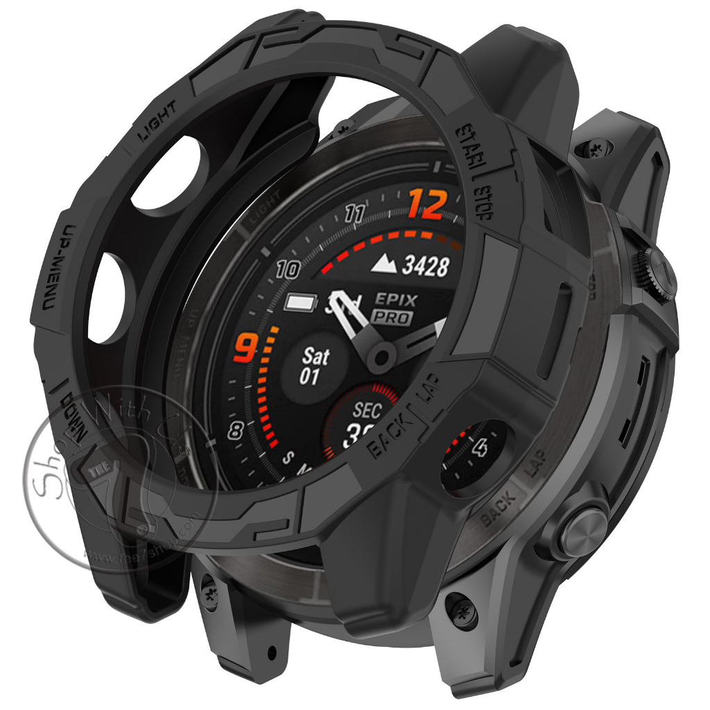 Onetuo - Custodia protettiva compatibile per Garmin Fenix 7 Series, All-Around Case Ultra Sottile TPU Protezione per Garmin Fenix 7 / Fenix 7X / Fenix 7S (Fenix 7X, nero + nero