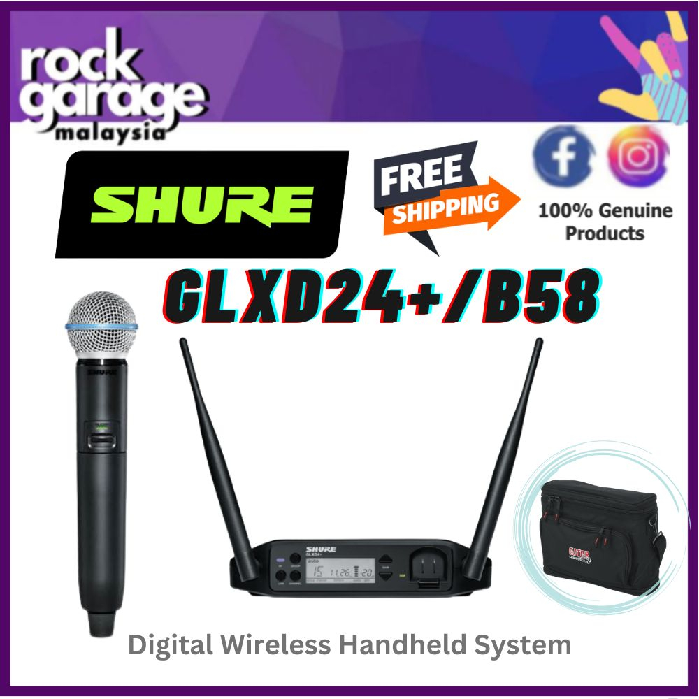 Shure GLXD24+/B58 Digital Wireless Handheld System With Beta 58A