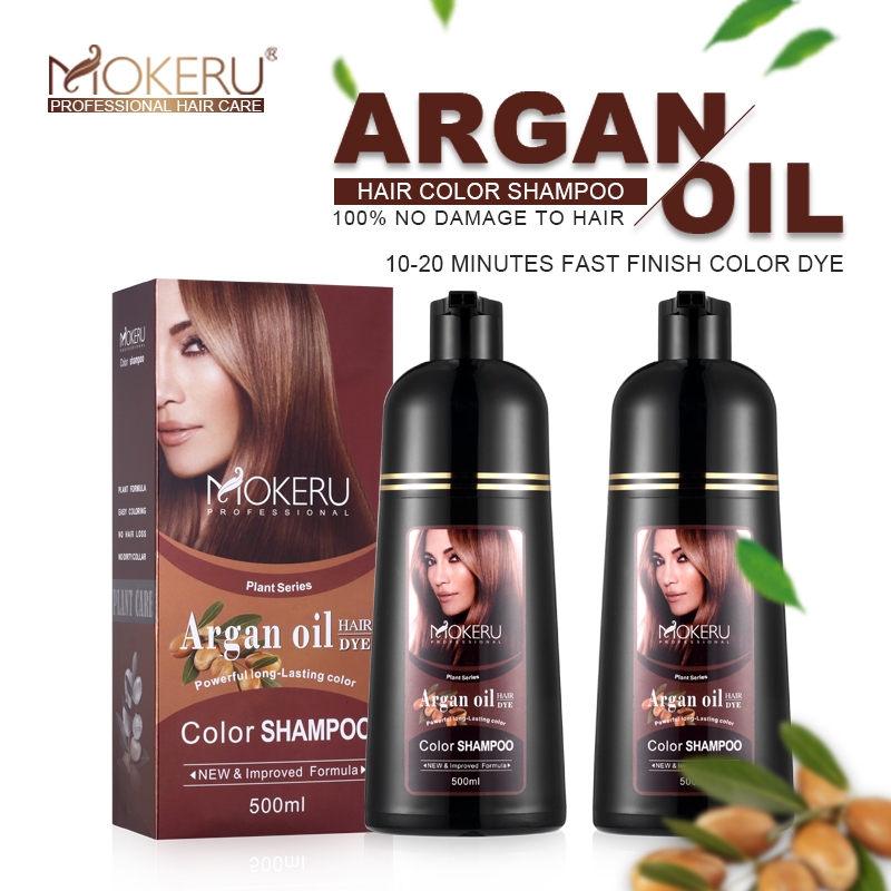 MOKERU Argan Oil Hair Dye Colour Shampoo 500ml | Shopee Malaysia