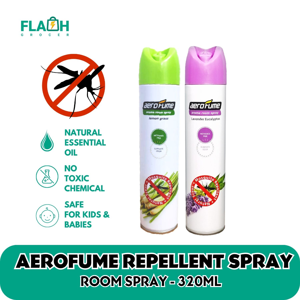 Aerofume Mosquito Repellent Spray Lemongrasslavender 320ml Natural Shopee Malaysia 9819