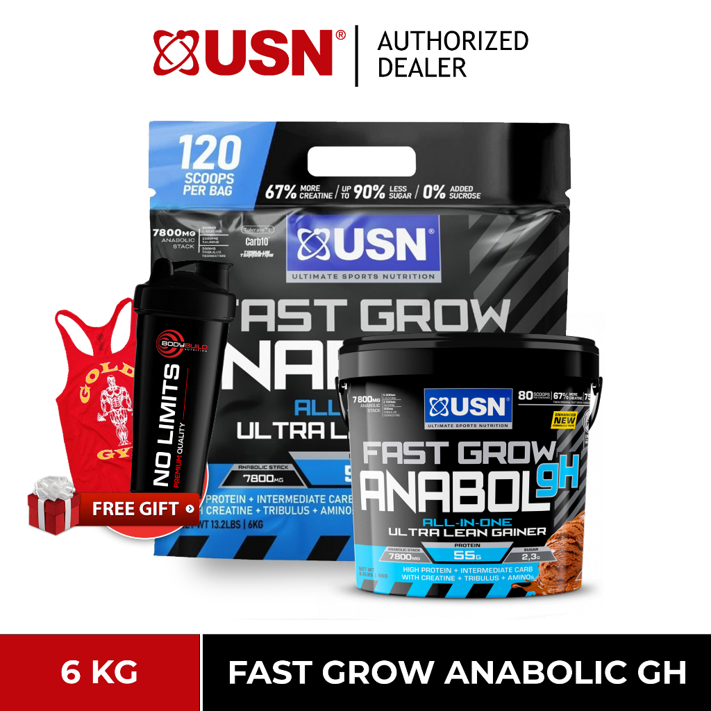 USN Fast Grow Anabolic Lean Weight Gainer Mass Protein Powder Shopee Malaysia