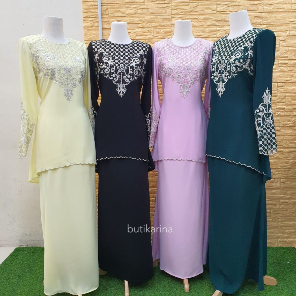 BAJU KURUNG MODEN RAYA 2024 NURBANU KURUNG MODEN EMERALD GREEN KURUNG