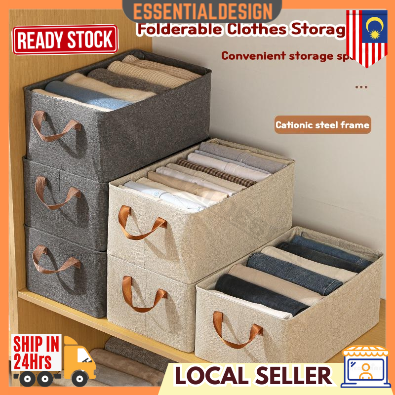 Cationic Foldable Clothes Steel Frame Wardrobe Box Drawer Compartment ...