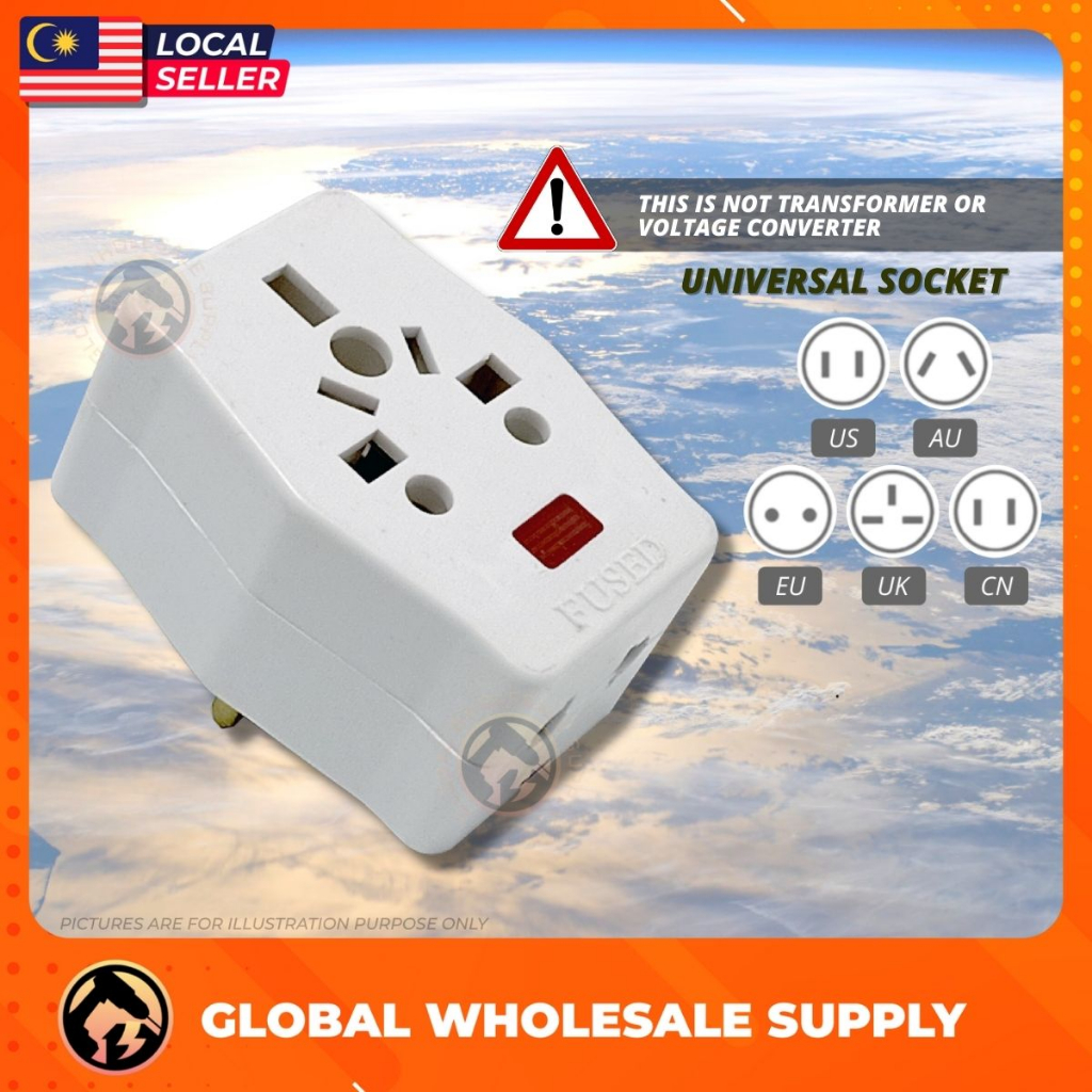 [READY STOCK] ME 7196 3 Way 13A Multi Universal Socket Adaptor Travel ...