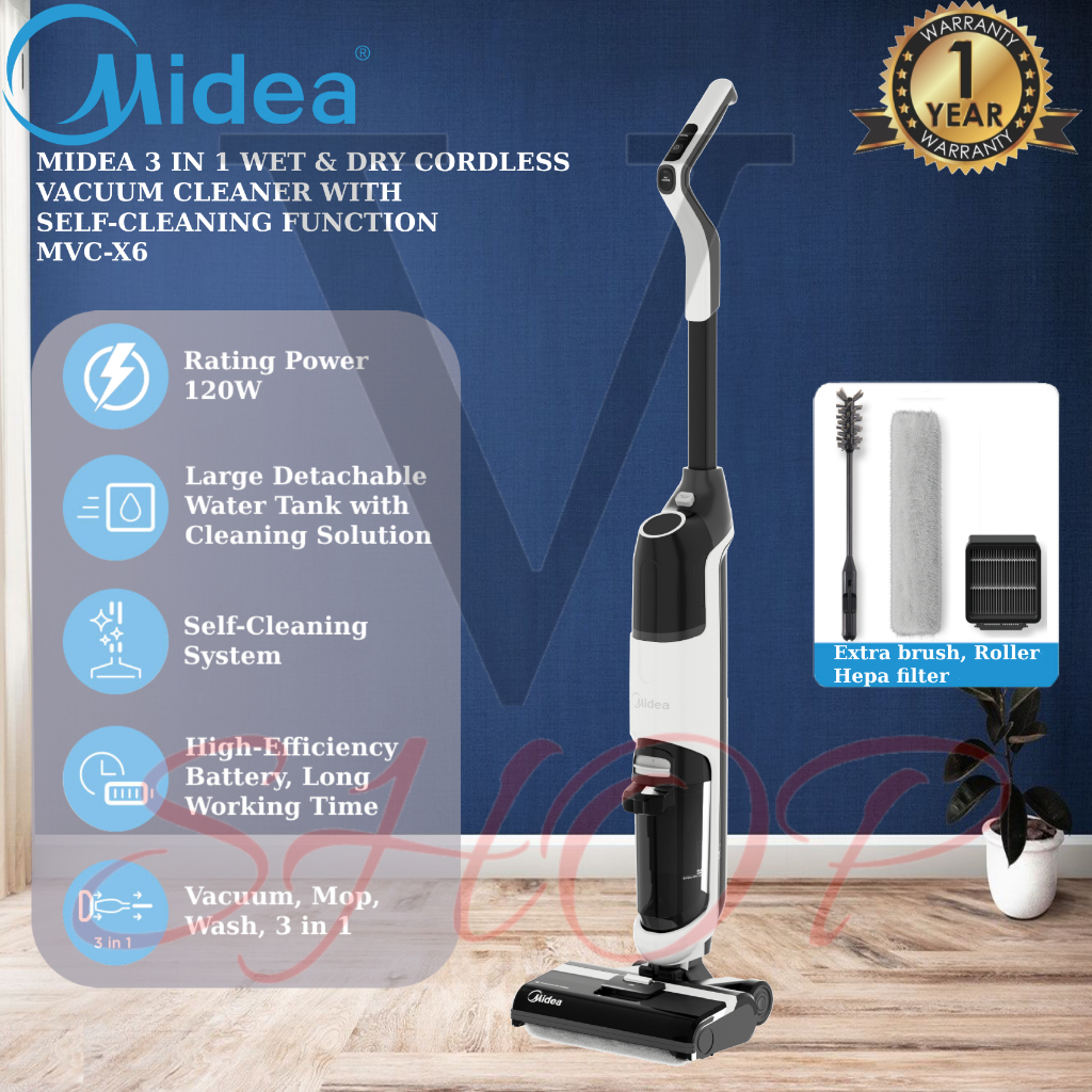 MIDEA WET DRY FLOOR CLEANER CORDLESS VACUUM CLEANER WITH SELF