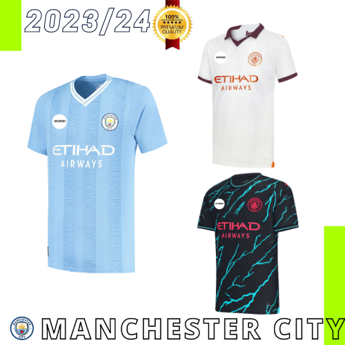 (NEW) Manchester City MC Home Away Third 3rd Kit 23/24 Football Jersey ...