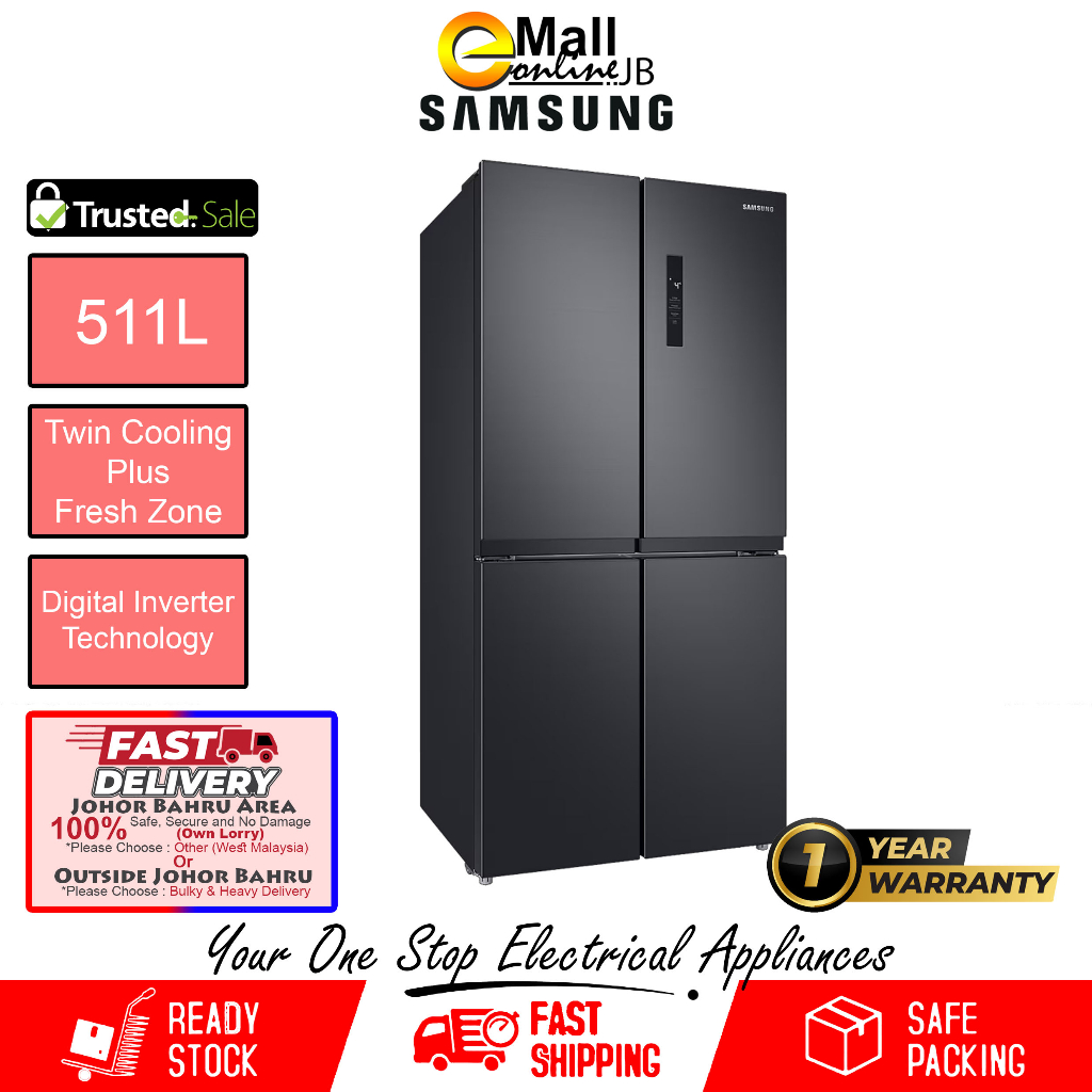 Samsung 511L French Door Twin Cooling Inverter Refrigerator RF48A4000B4