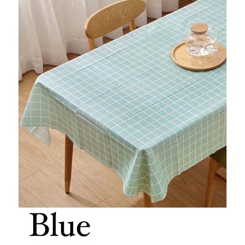 B S B Table Cloth Waterproof Plastic Table Cover Oilproof Tablecloth Alas Meja Room Plaid