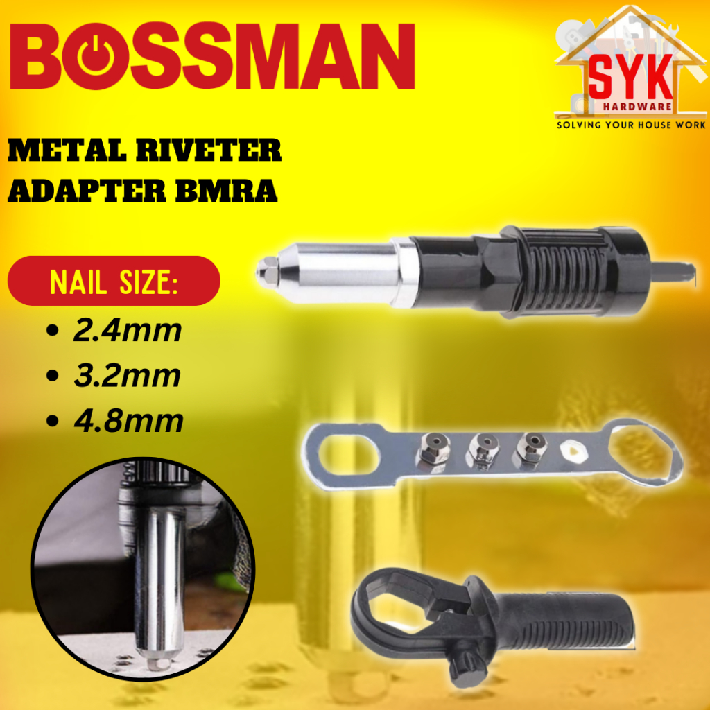 SYK Bossman BMRA Metal Riveter Adapter Riveting Tool Nail Gun Adaptor ...