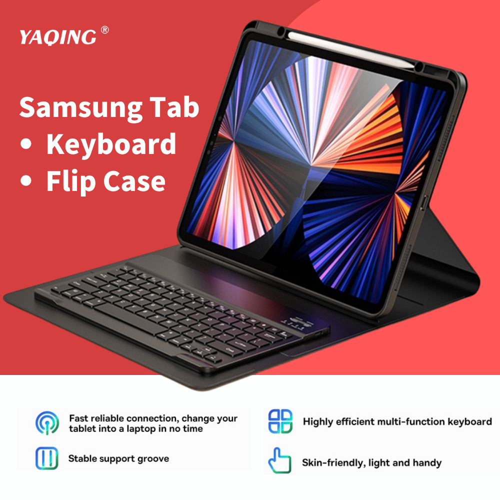 for Samsung Tab Galaxy Tab A8 Case with Touch pad Keyboard Round Touchpad Bluetooth Keyboard