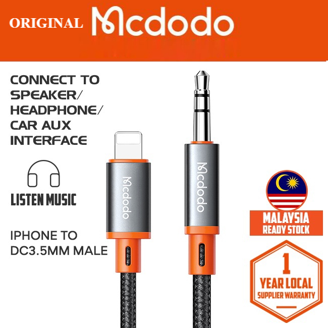 Mcdodo CA078 SPLITER IPHONE AUDIO CABLE To DC 3.5mm SUPPORT IPHONE 14