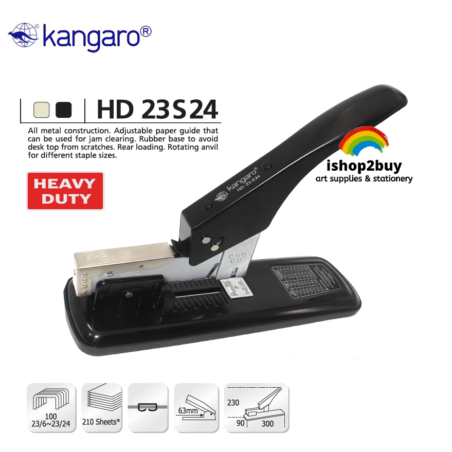 Kangaro Heavy Duty Stapler HD23S24 Staplers 210 Sheets Alat Pengokot