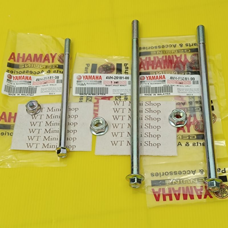 YAMAHA Y110NEW SS2 FRONT REAR WHEEL SWING ARM SHAFT 3 IN 1 ORIGINAL ...