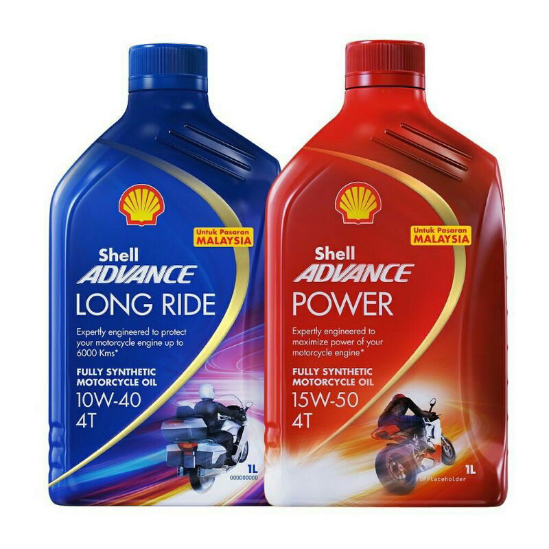 SHELL ADVANCE 10W40 15W50 FULLY SYNTHETIC LONG RIDE POWER SHELL MINYAK ...