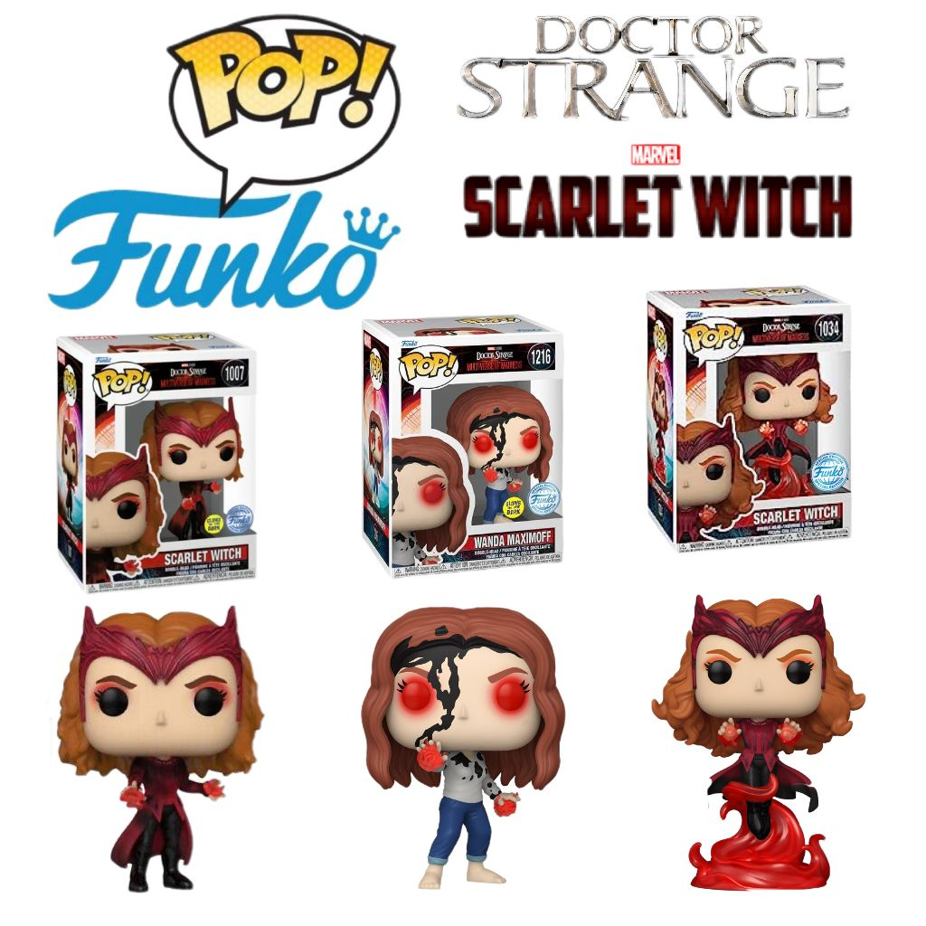 Funko Pop Viny Wanda Maximoff 1216 1007 1034 Glow In The Dark Special ...