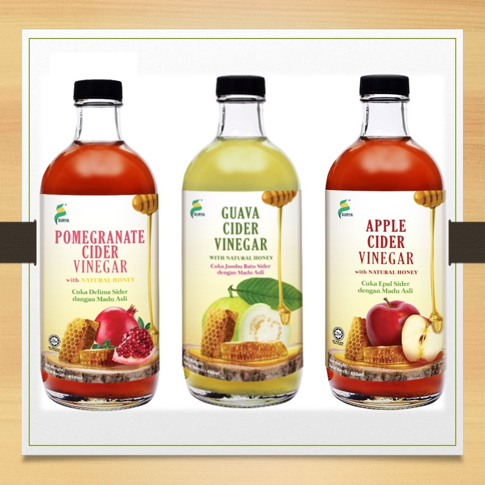 [EXP 2025] SURYA POMEGRANATE/ GUAVA/ APPLE CIDER VINEGAR 450ML