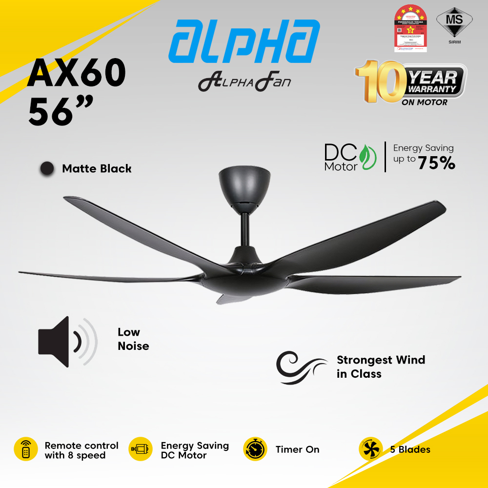 ALPHA Alpha Fan AX60 5B DC Motor Ceiling Fan with 5 blade 56