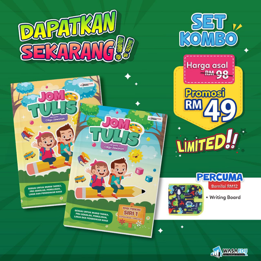 [CIKGU BUKU] Kombo Buku Jom Tulis Siri 1 & 2 / Buku Aktiviti Menulis ...