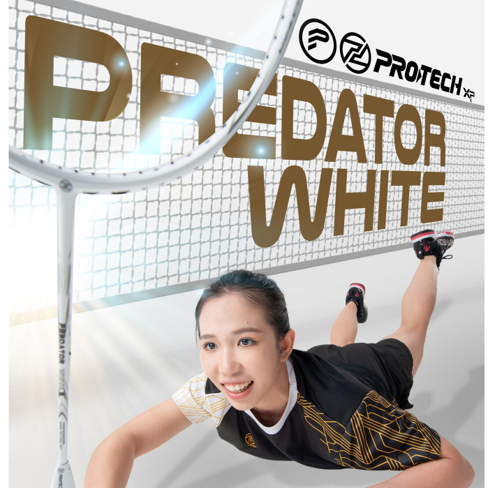 PROTECH PREDATOR WHITE 8 3U / 4U BADMINTON RACKET | Shopee Malaysia