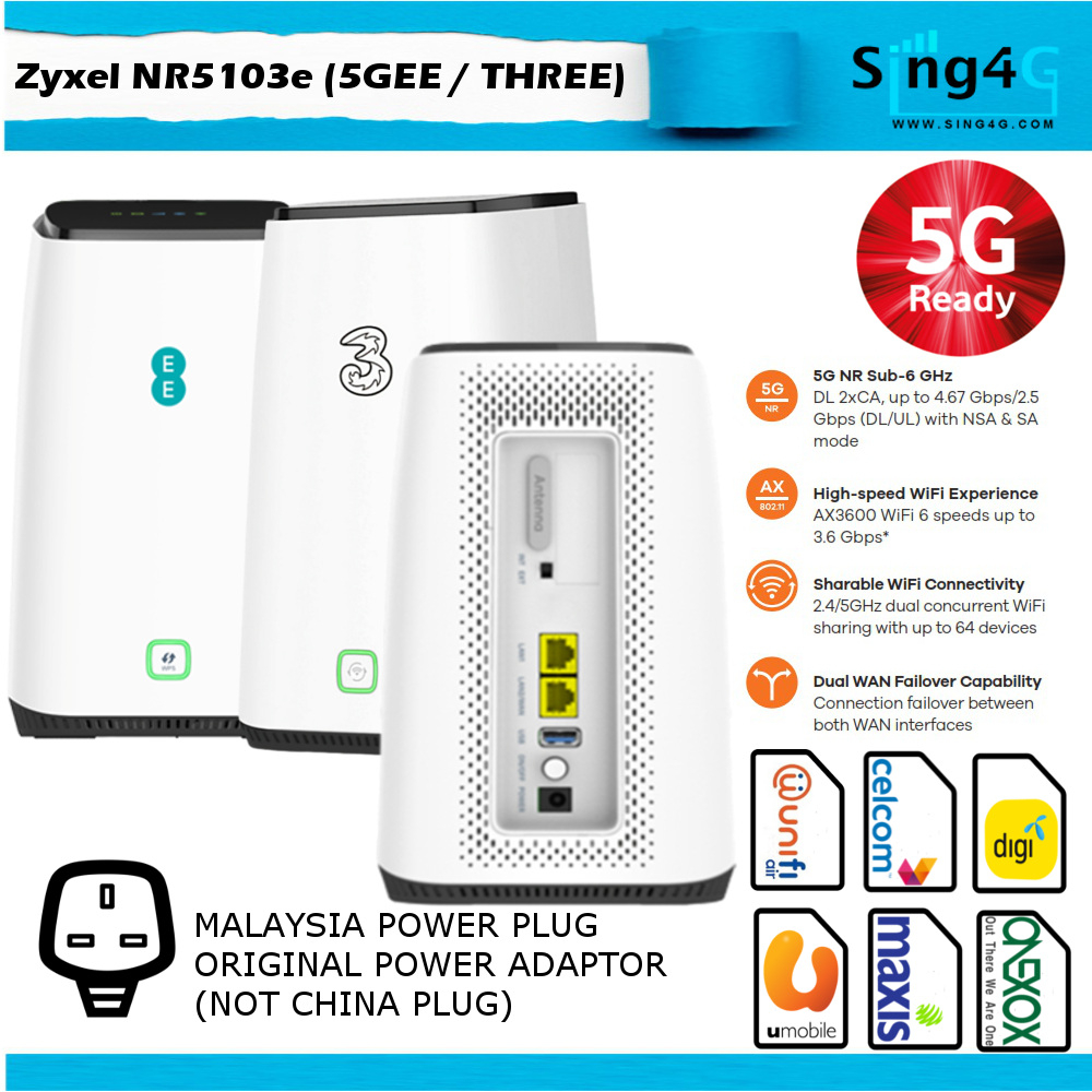 (Malaysia Stock) Umobile 5G HOME broadband MODEM 5G CPE UK 5GEE Zyxel