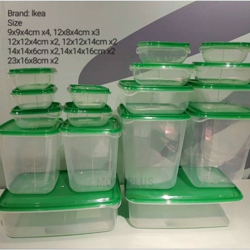 𝗜𝗞𝗘𝗔 Tupperware Ikea Pruta Food Container 17PCS PER SET/ Bekas Makanan / Food Storage Fruit