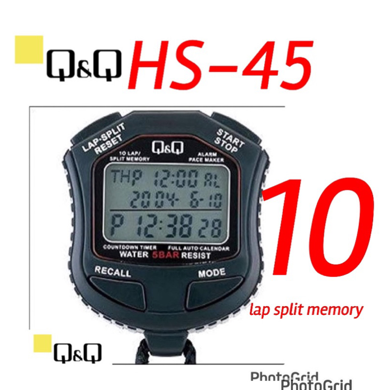 Free pouch !Q&Q by Citizen Q&Q stopwatch HS45 10laps memory Q&Q HS-45 ...