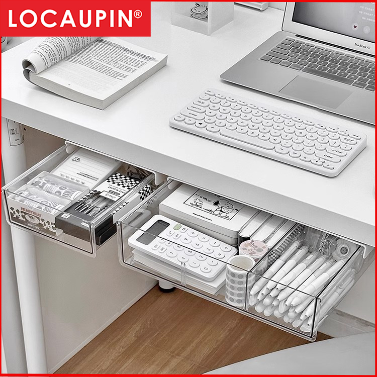 Locaupin Under Desk Drawer Storage Hidden Storage Desktop Drawers Under