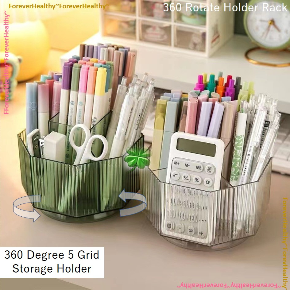 Rotatable Desk Holder Storage Rack Box 360 Degree Nordic Pen Pencil ...