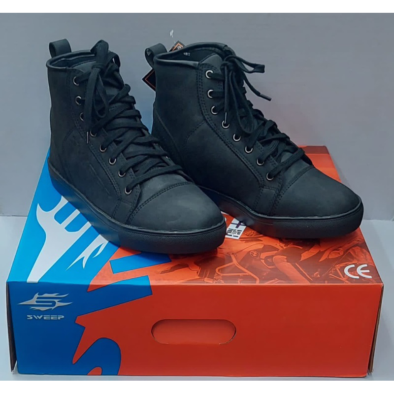 Motorcycle racing boots sneakers kasut moto riding waterproof black ...