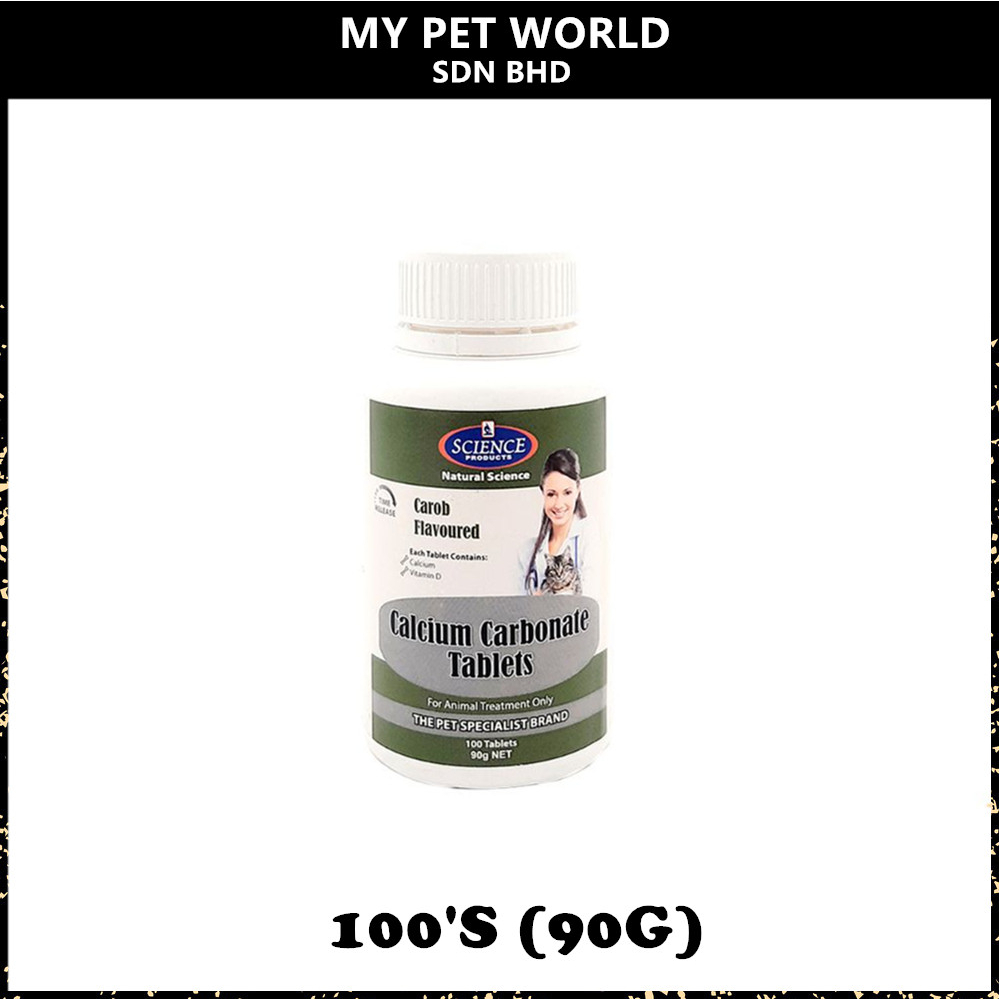 Science Products Calcium Carbonate Tablets Carob Flavoured Supplement (Dog & Cat) 100'S Tablets