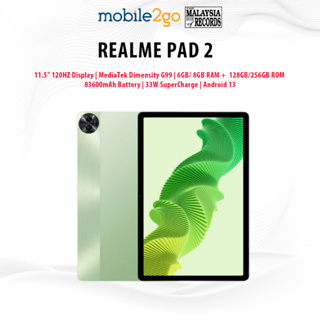 Realme Pad 2 LTE (128GB ROM + 6GB RAM, 256GB ROM + 8GB RAM) 1 Year Realme  Malaysia Warranty