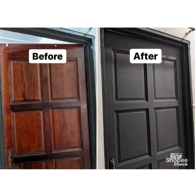 Federal BLACK MATTE PAINT For Wood and Metal 1Liter Matt Black untuk