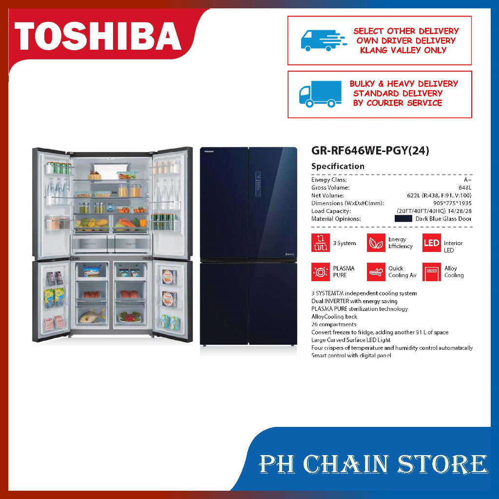 Toshiba 840l deals fridge