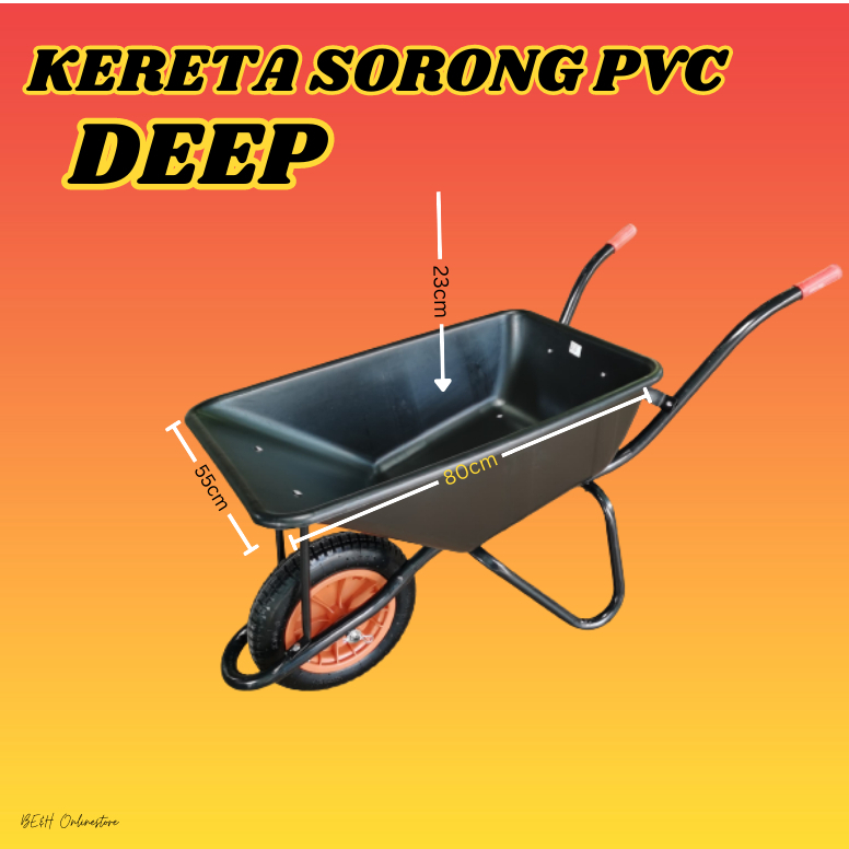 KERETA SORONG PVC HEAVY DUTY WHEEL BARROW TOLAK GARDEN HELPER MOVER ...