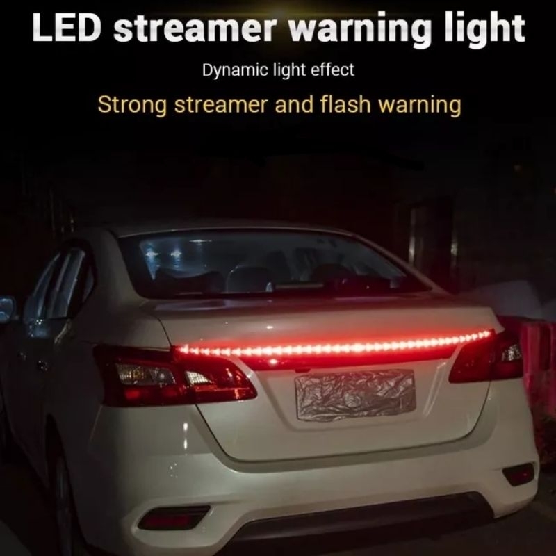 (Clear stock) 1.5M Car Rear Trunk Tail Light Dynamic Streamer LED Strip ...
