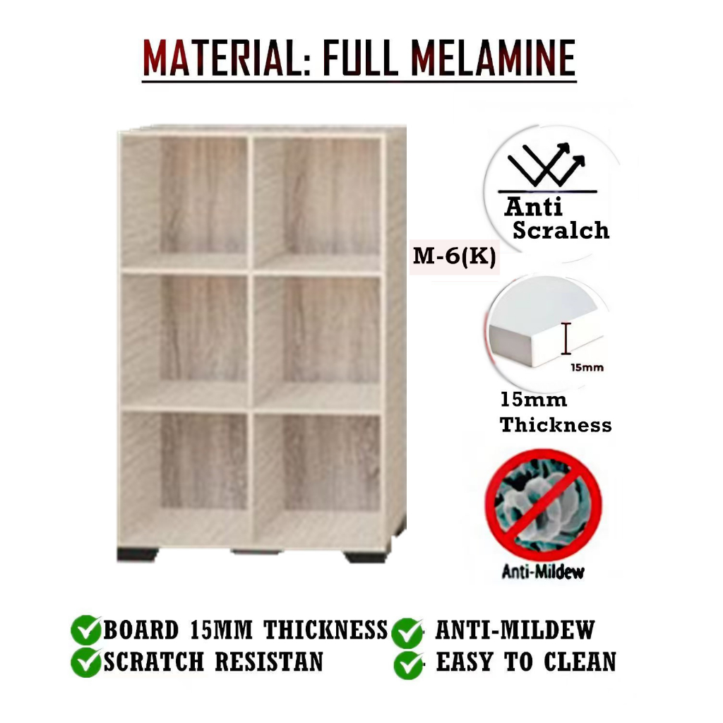 READY STOCK FULL MELAMINE/Office File Cabinet 6 Tier/A4 Bookshelf/Rak ...