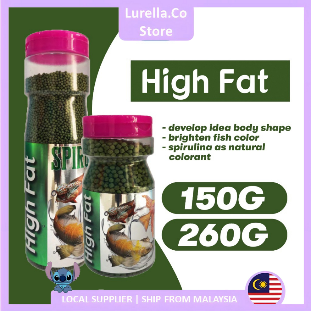 Spirulina Fish Food Fish Level High Fat Makanan Ikan 150G/260G Shopee