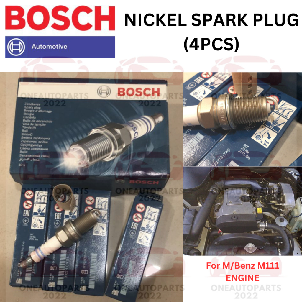(4PCS) BOSCH NICKEL SPARK PLUG MERCEDES BENZ W124 E200 E220 W210 E200