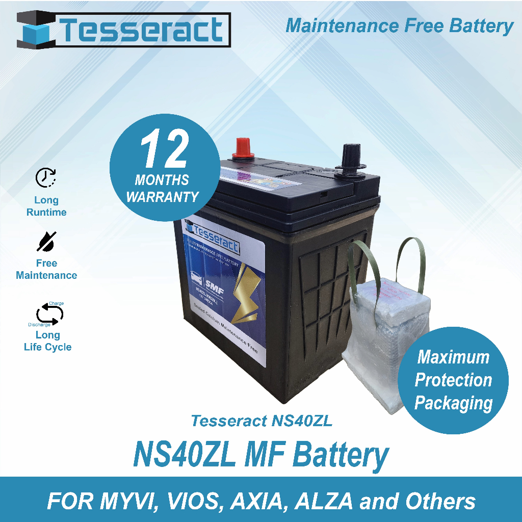 CAR BATTERY TESSERACT NS40ZL/40B20L MF BATTERY - FOR MYVI, BEZZA, VIVA ...